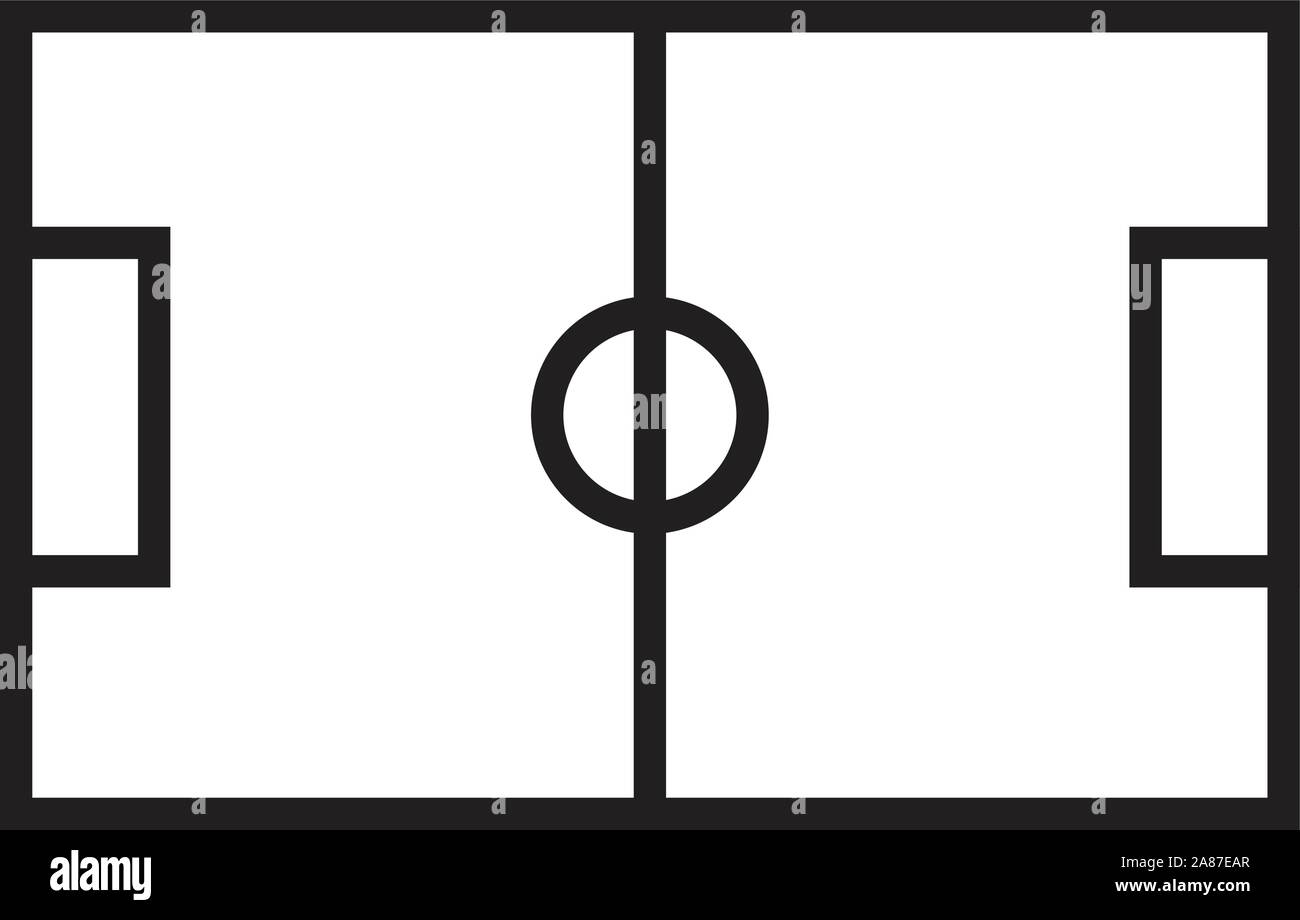 football field on white background. football field sign Stock Vector