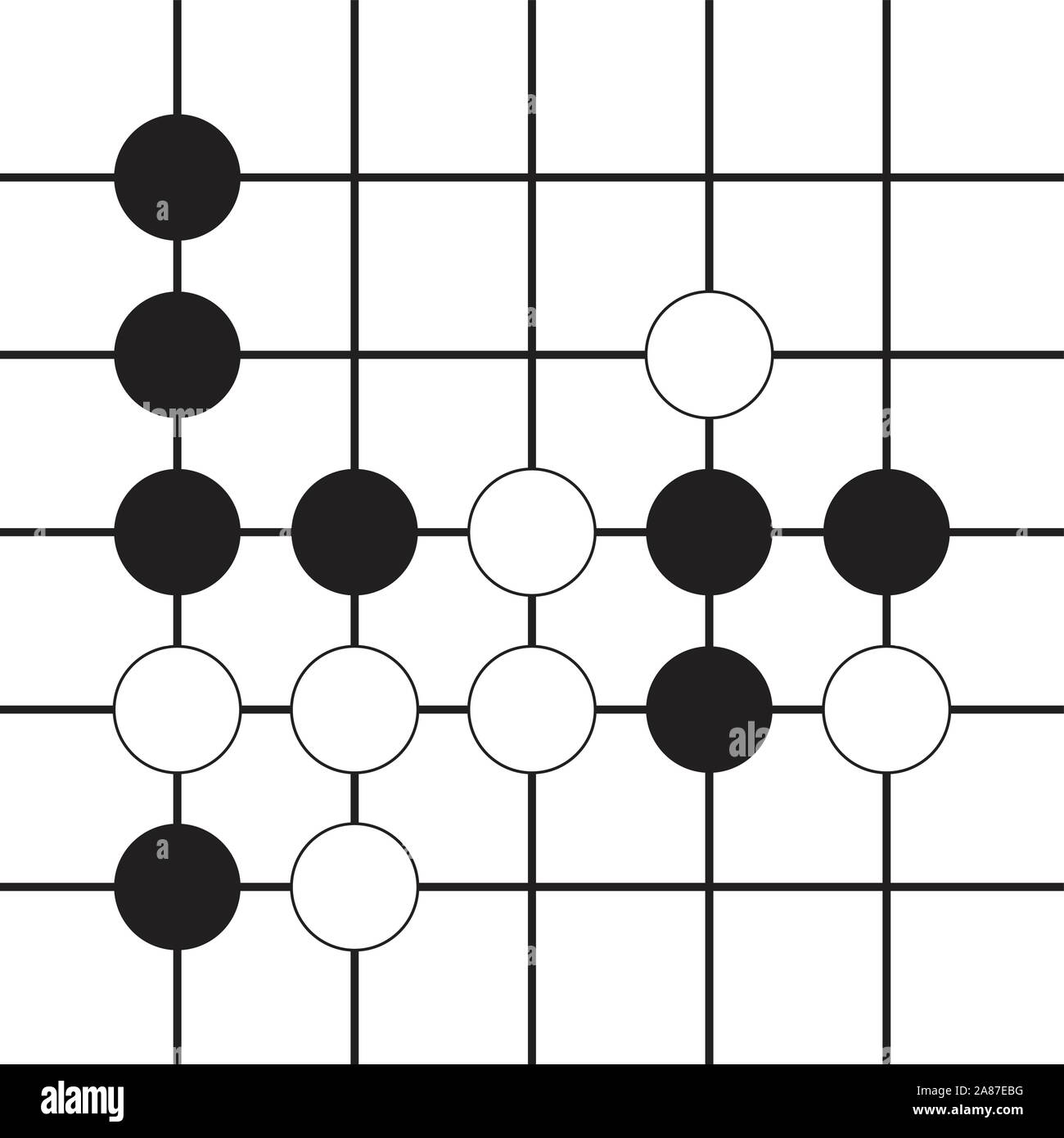 go strategy board game. go game icon on white background Stock Vector