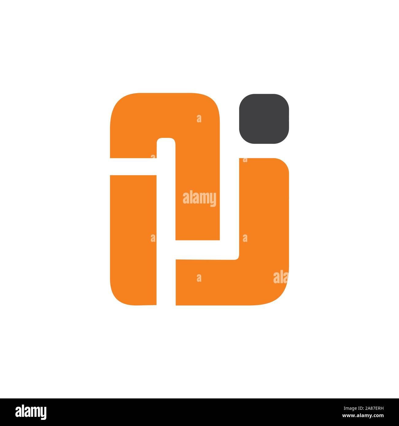 letter rj geometric line simple logo vector Stock Vector