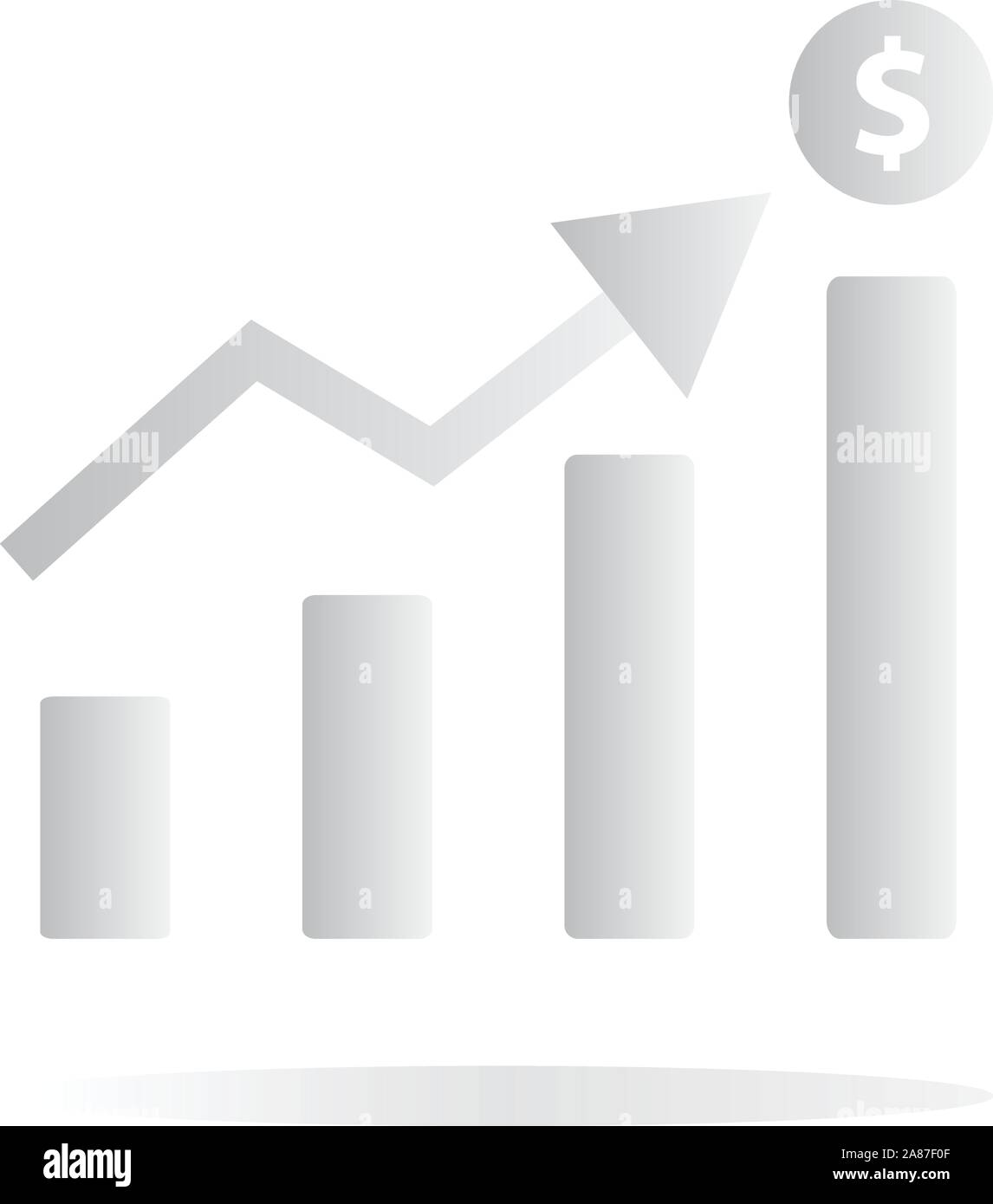 chart growing bar icon on white background. flat style. chart growing ...