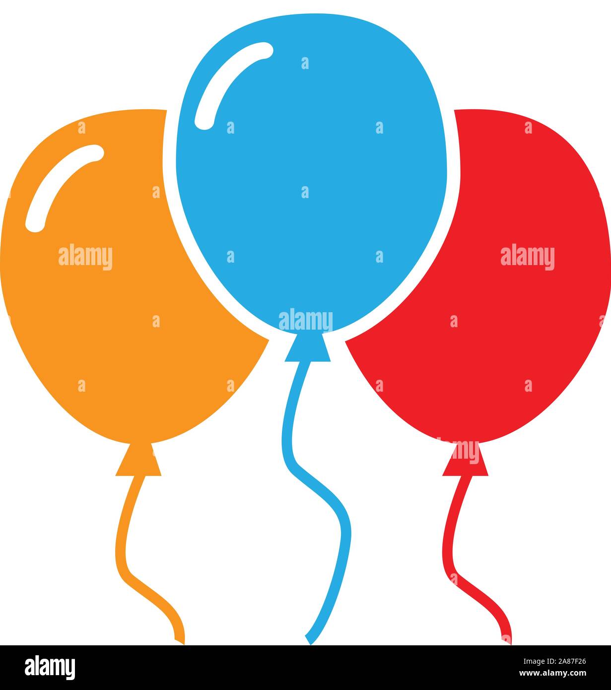 three balloon icon on white background. balloon icon sign. flat style ...