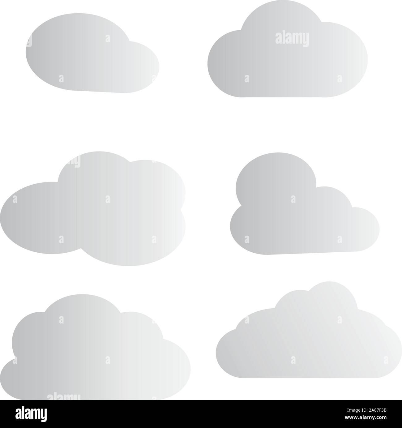 set cloud icon on white background. white cloud symb Stock Vector Image ...