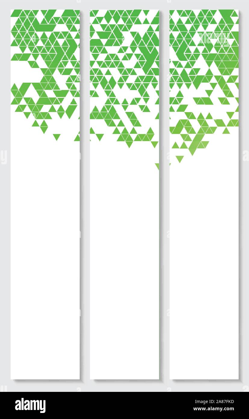 Vector banners with abstract multicolored polygonal mosaic background. Stock Vector