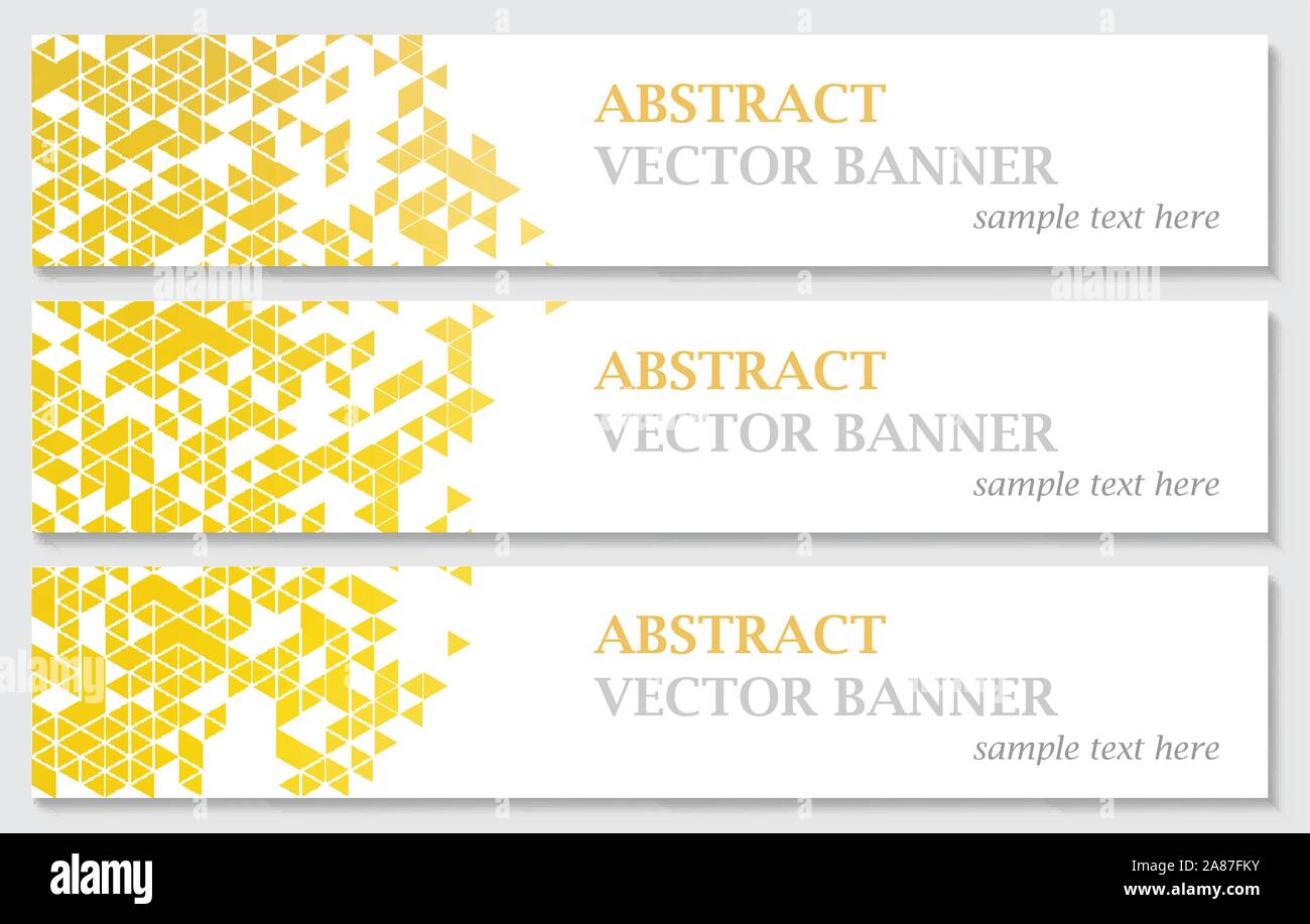 Vector banners with abstract multicolored polygonal mosaic background. Stock Vector