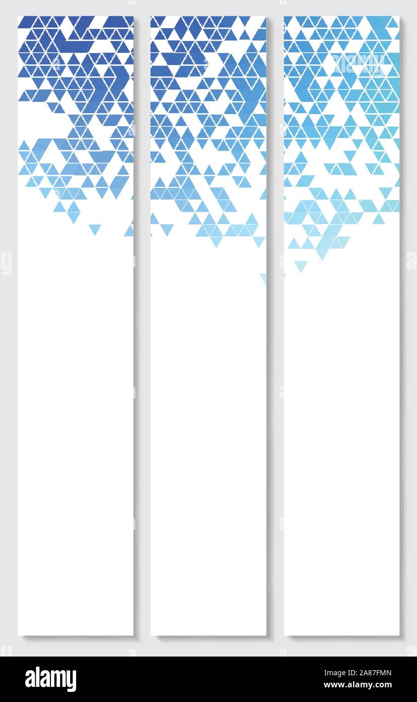 Vector banners with abstract multicolored polygonal mosaic background. Stock Vector