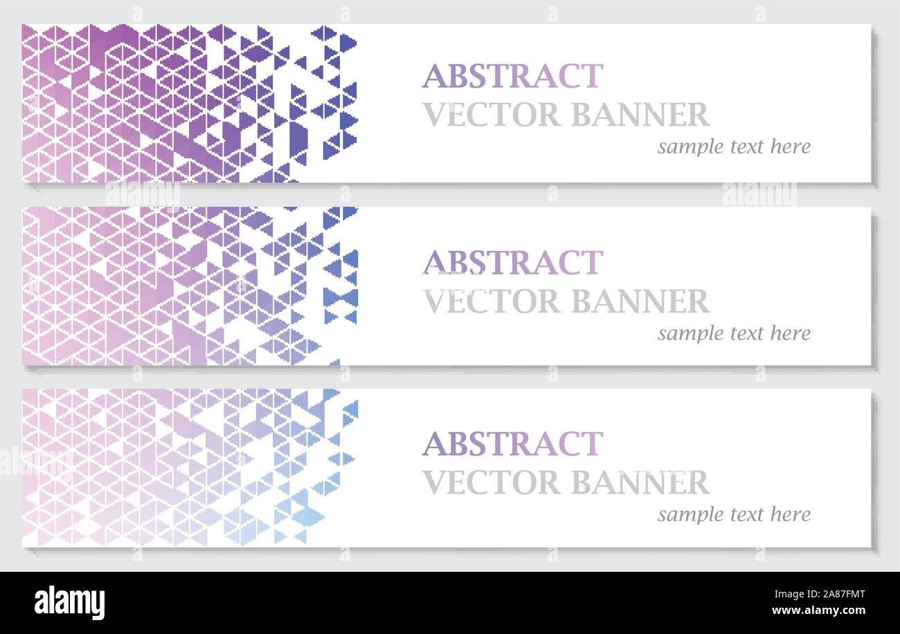 Vector banners with abstract multicolored polygonal mosaic background. Stock Vector