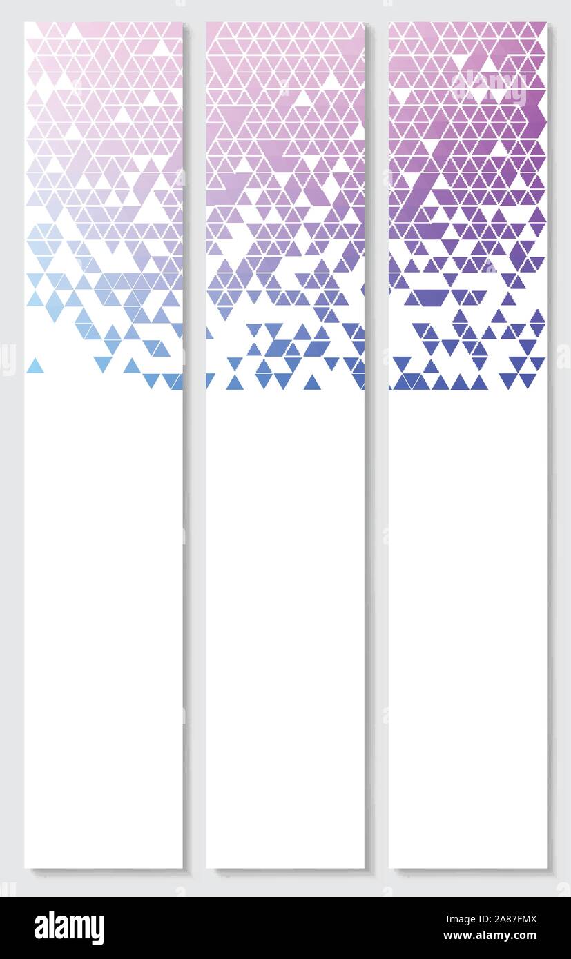 Vector banners with abstract multicolored polygonal mosaic background. Stock Vector