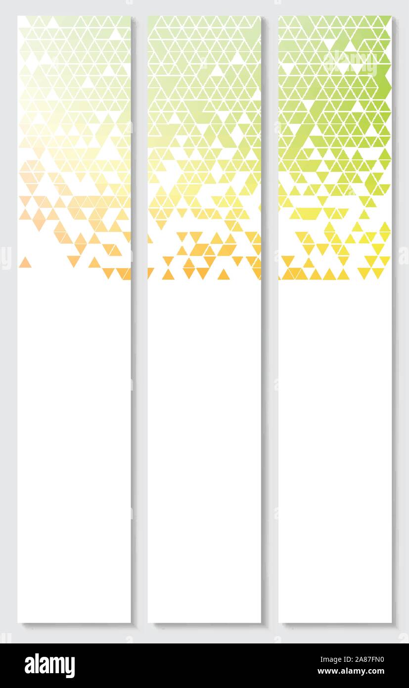 Vector banners with abstract multicolored polygonal mosaic background. Stock Vector