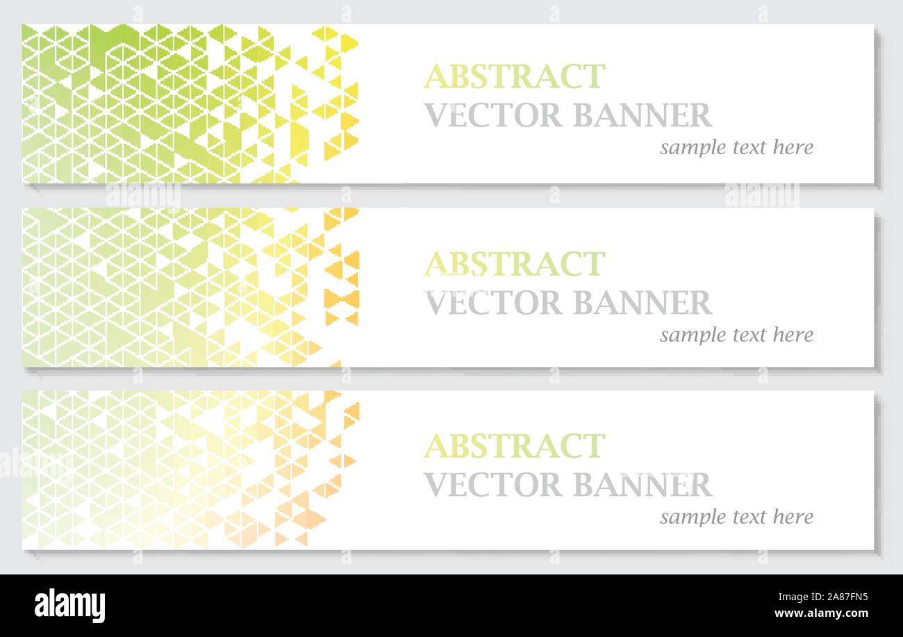 Vector banners with abstract multicolored polygonal mosaic background. Stock Vector