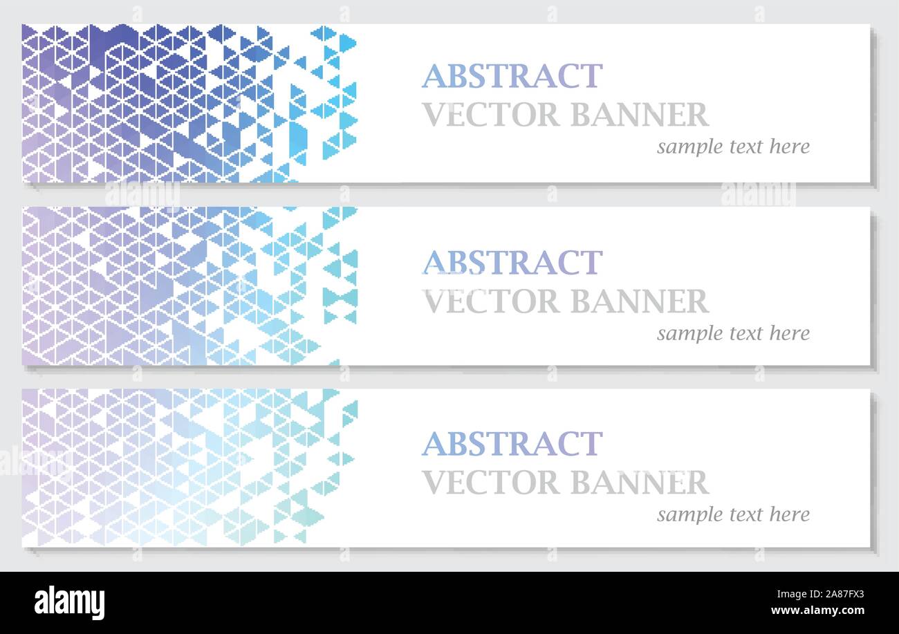 Vector banners with abstract multicolored polygonal mosaic background. Stock Vector