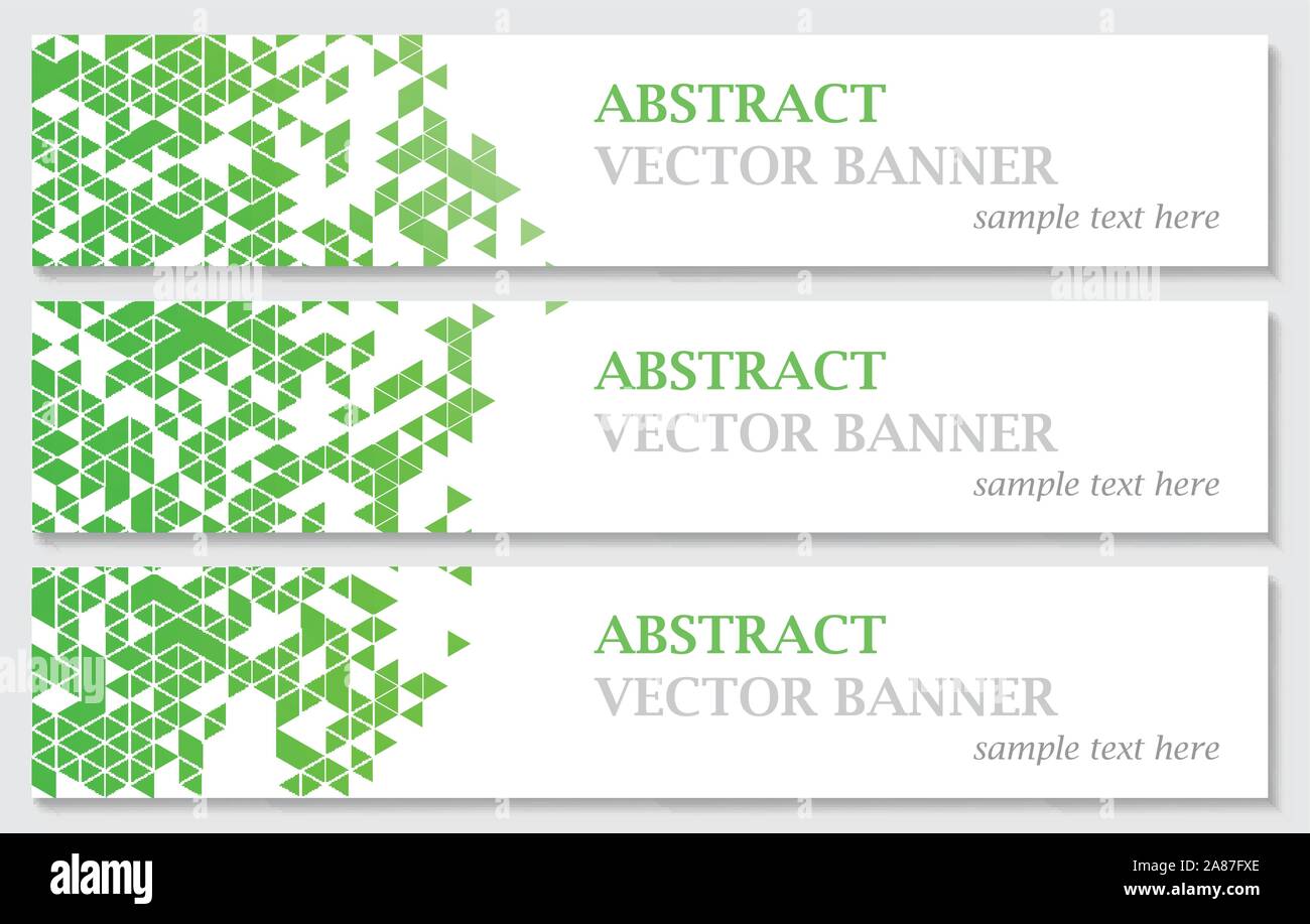 Vector banners with abstract multicolored polygonal mosaic background. Stock Vector