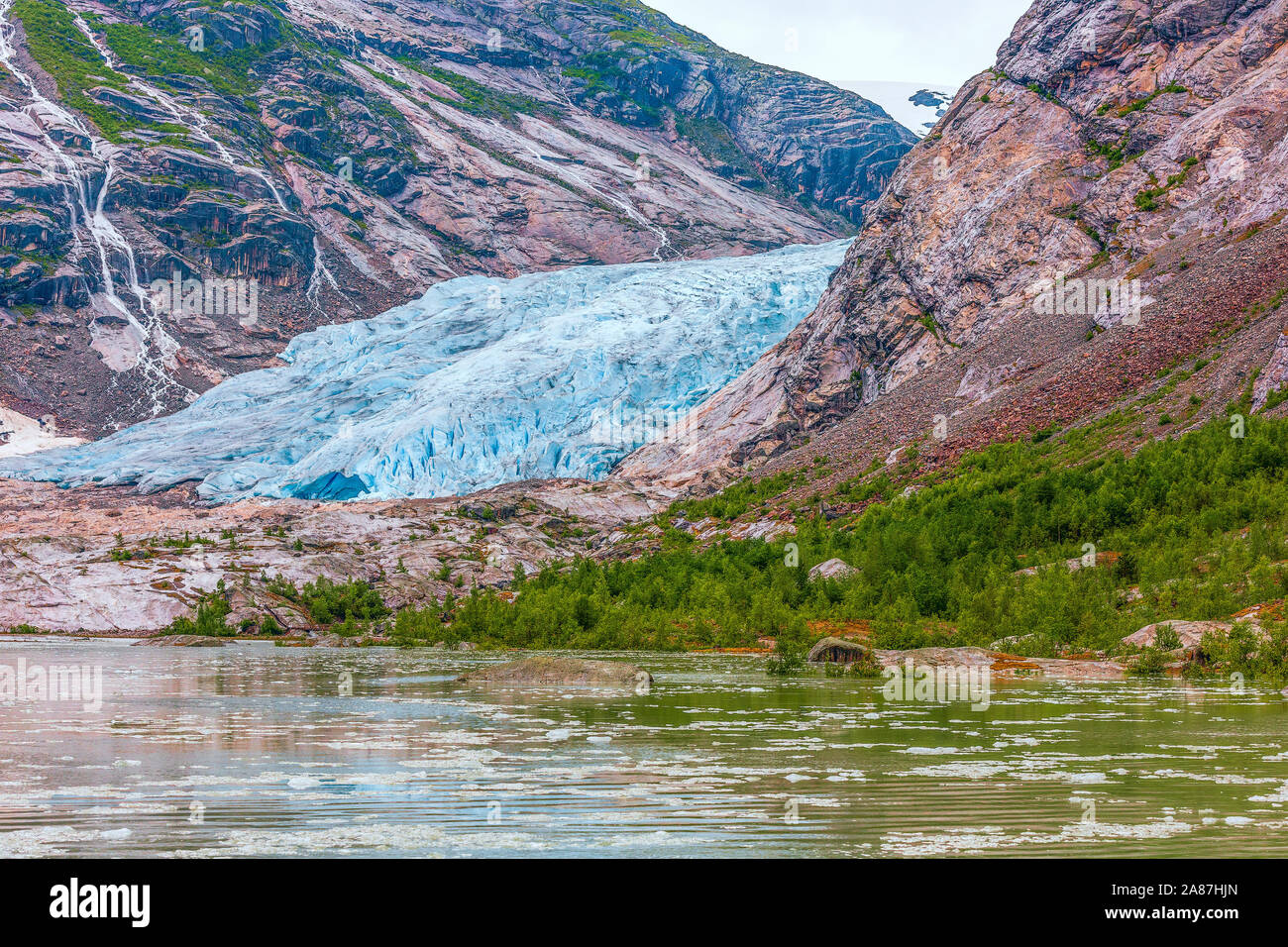 Nigardsbreen glacier as seen in 2014. Jostedal National Park. Sogn og Fjordane county. Norway Stock Photo