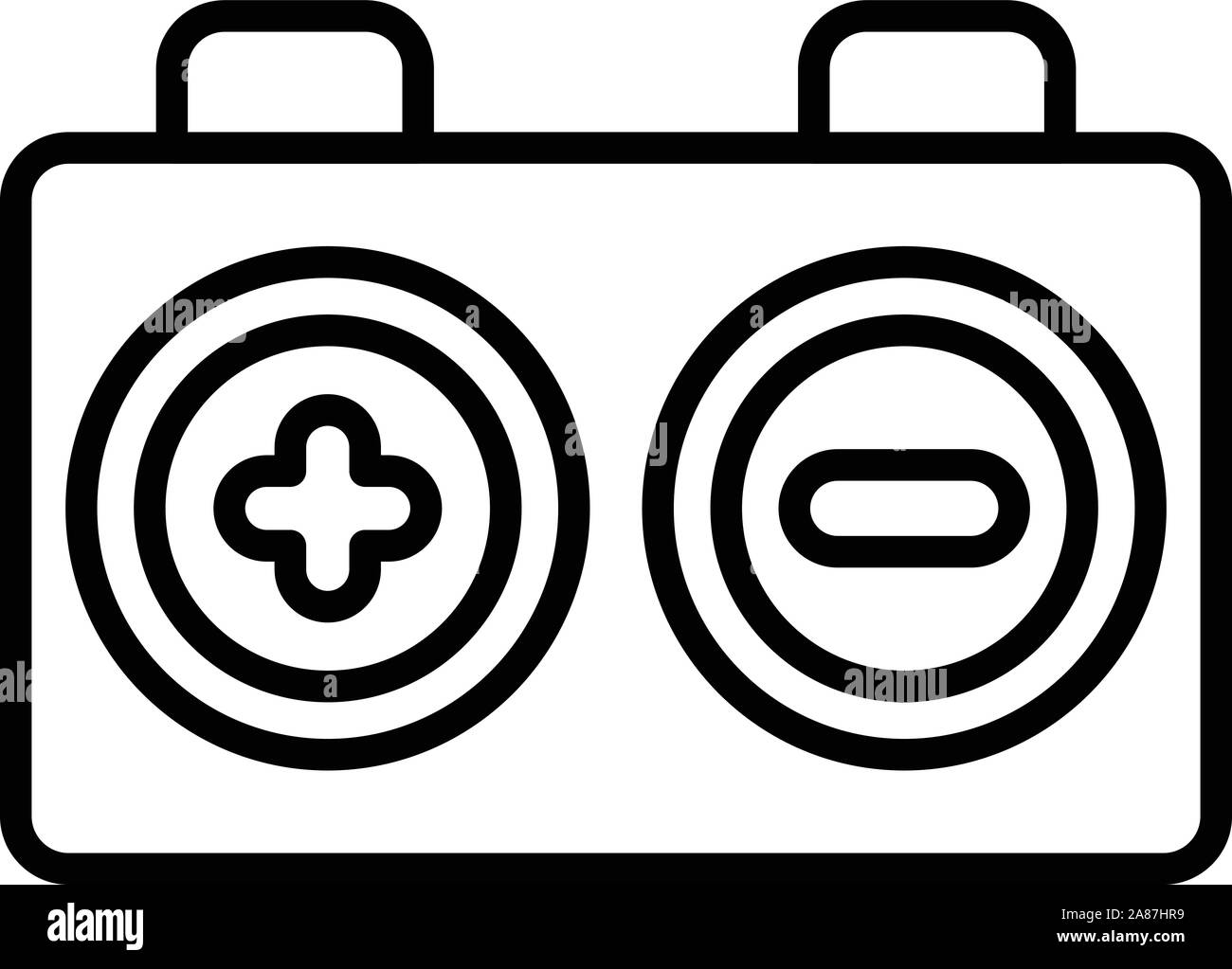 Electric car battery icon, outline style Stock Vector