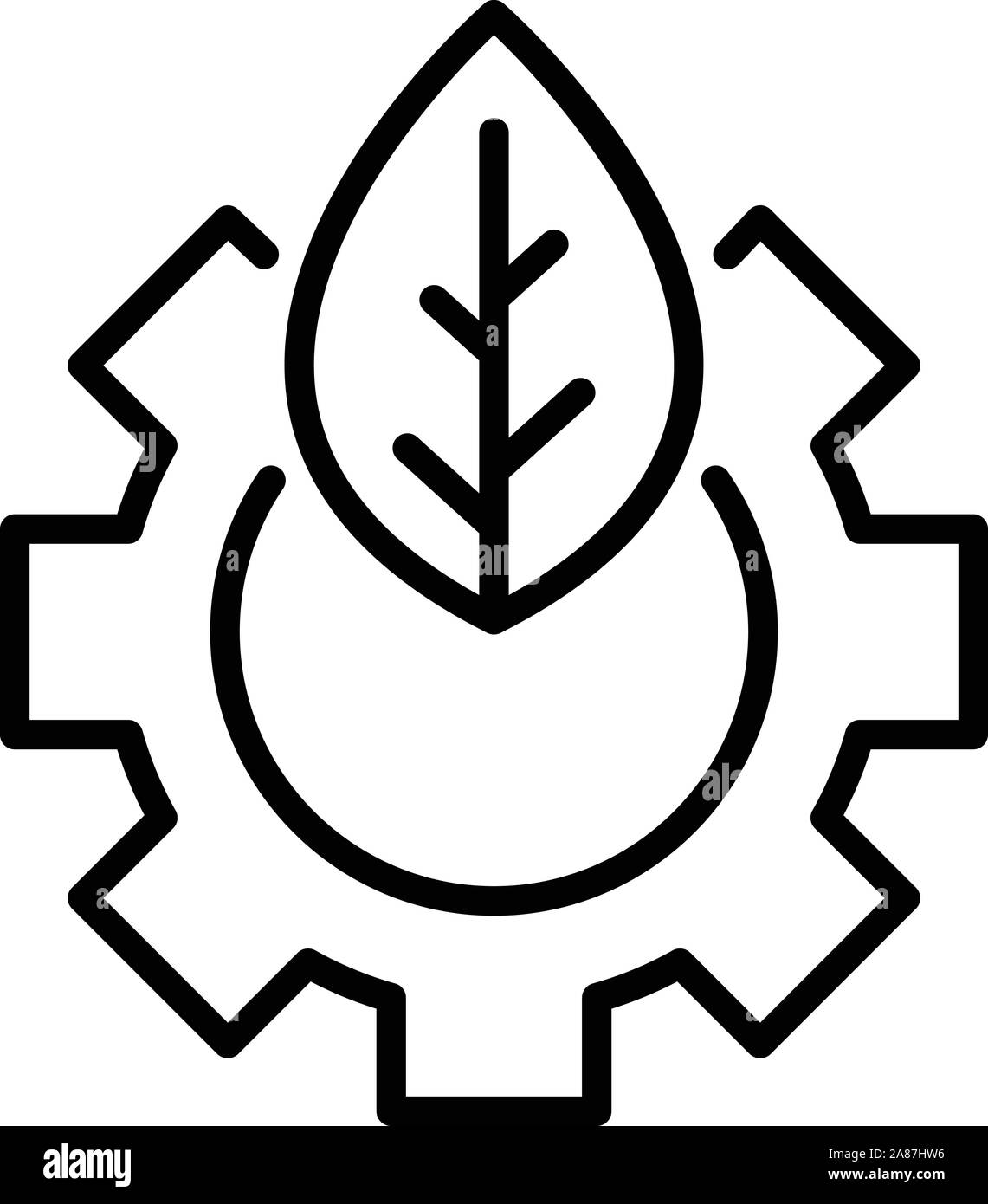 Leaf of a tree in gear icon, outline style Stock Vector Image & Art - Alamy