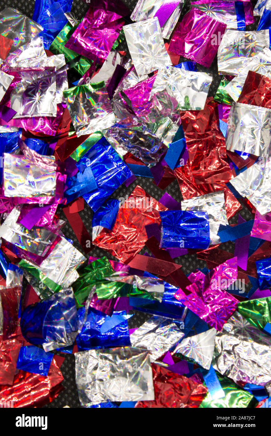 This a photograph of colorful confetti shiny background Stock Photo - Alamy