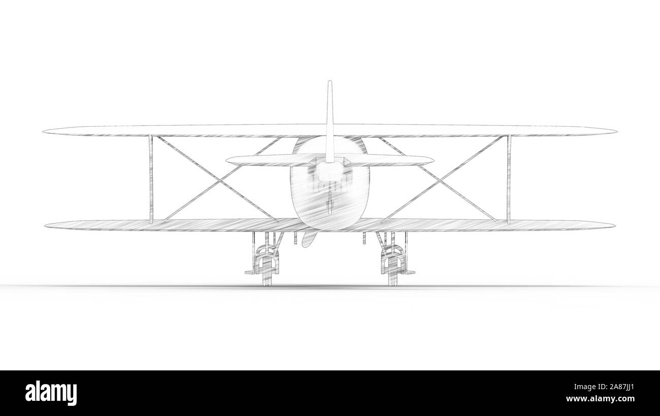 3d rendering of a bi plane isolated in white background Stock Photo - Alamy