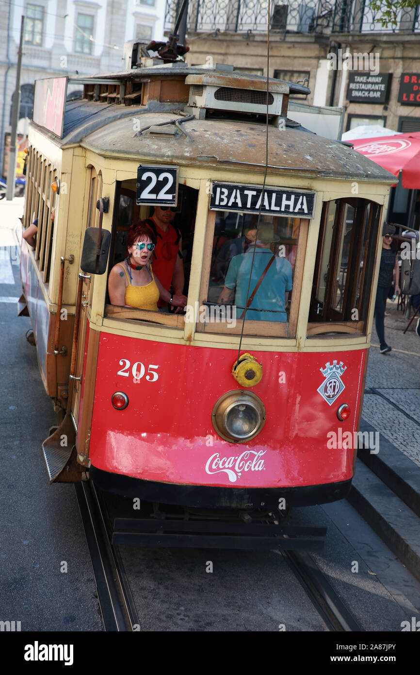 Red Tram, Porto, Portugal, Europe Stock Photo - Alamy