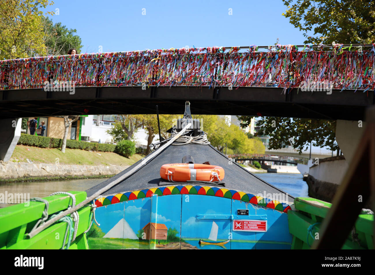Colourful Canal boats, Aveiro, Portugal Stock Photo