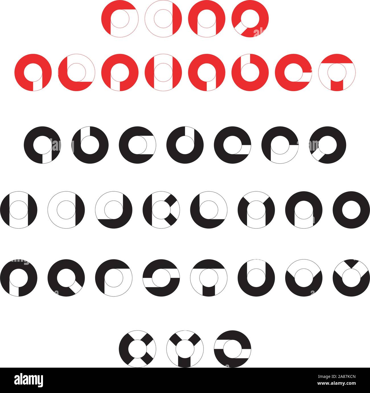 Download Ring Vector Alphabet Font Parts Of A Circle Ring Torus Geometric English Letters Elements For Design Stock Vector Image Art Alamy