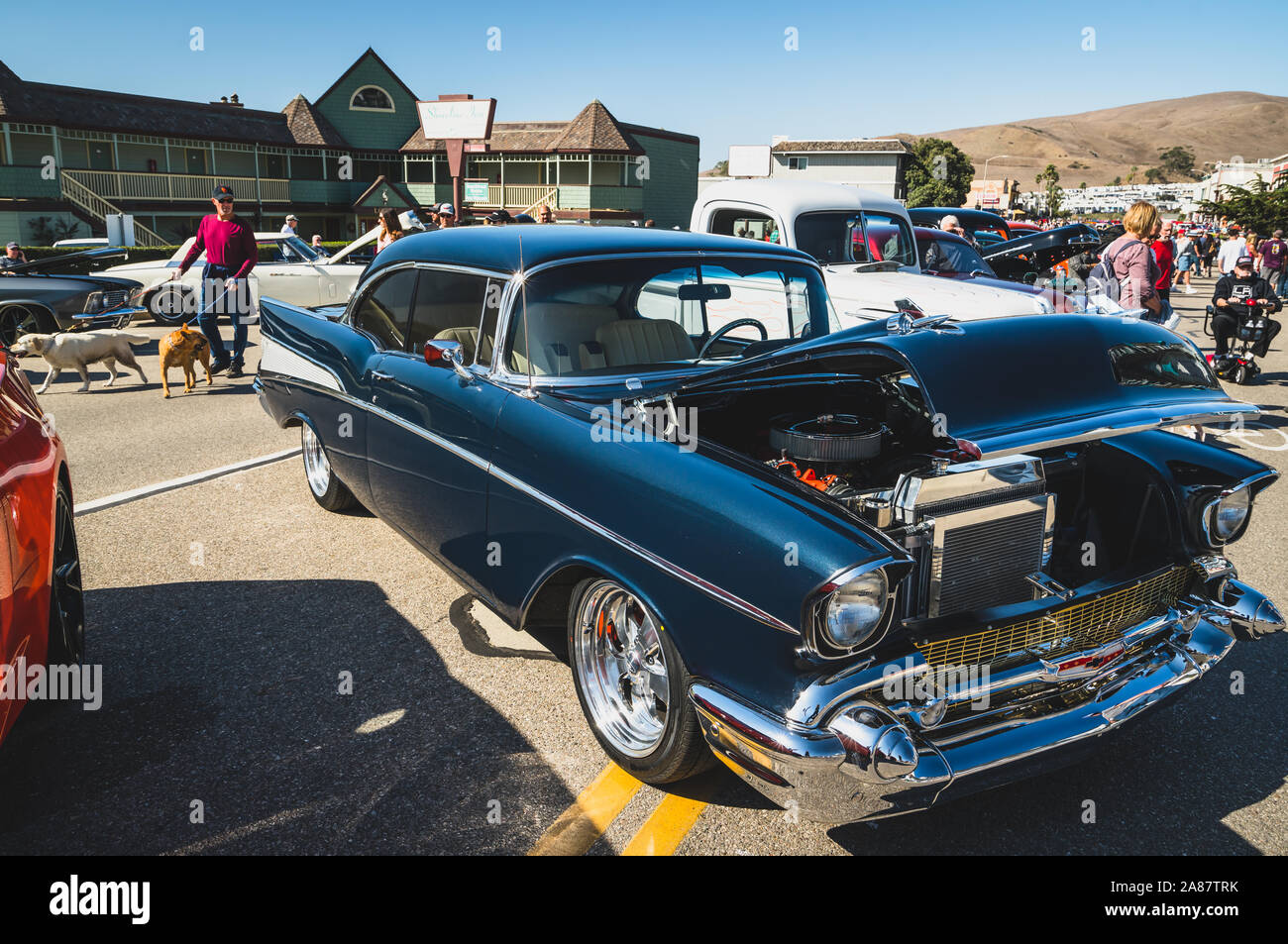 Cayucos car show. Classic Car Show, an annual tradition in downtown