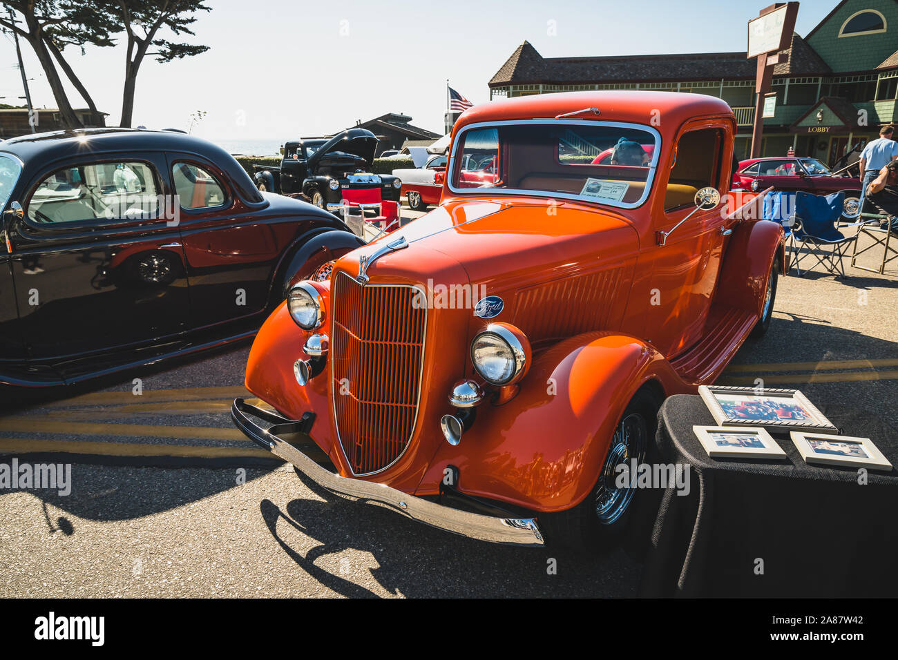 Cayucos car show. Classic Car Show, an annual tradition in downtown