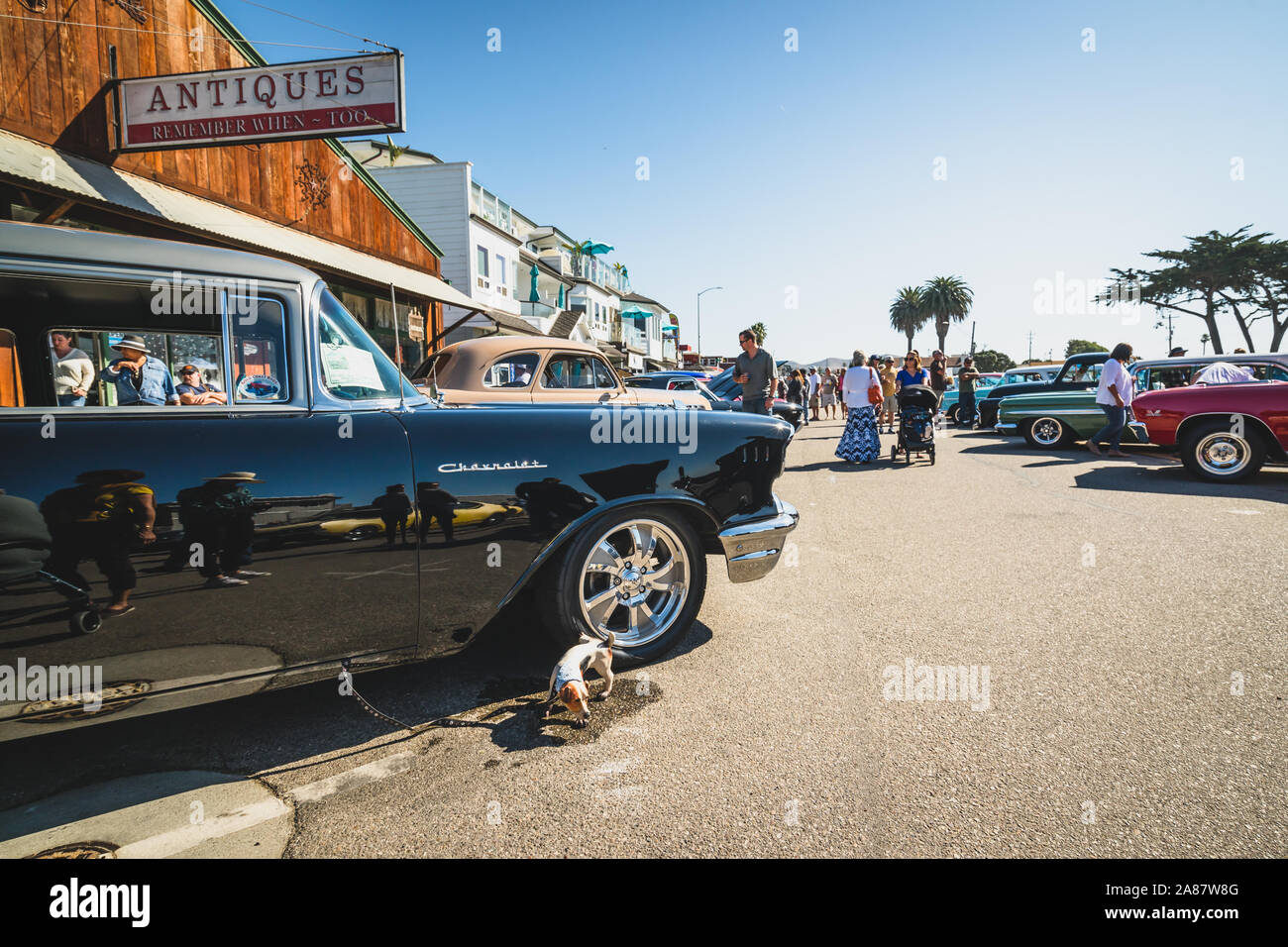 Cayucos car show. Classic Car Show, an annual tradition in downtown