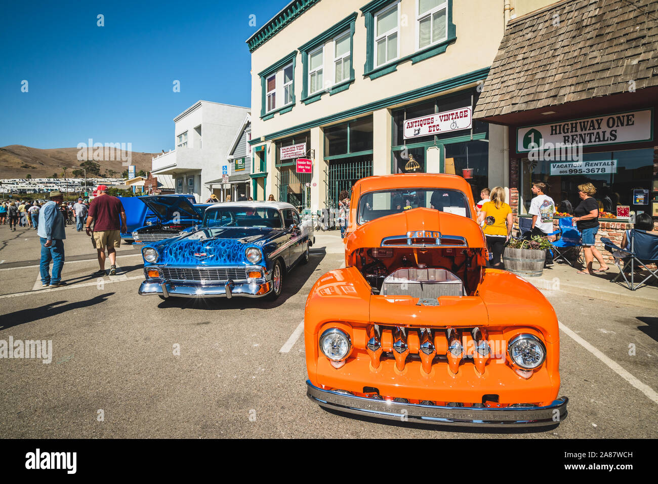 Cayucos car show. Classic Car Show, an annual tradition in downtown