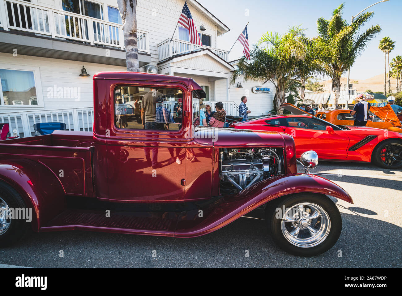 Cayucos car show. Classic Car Show, an annual tradition in downtown