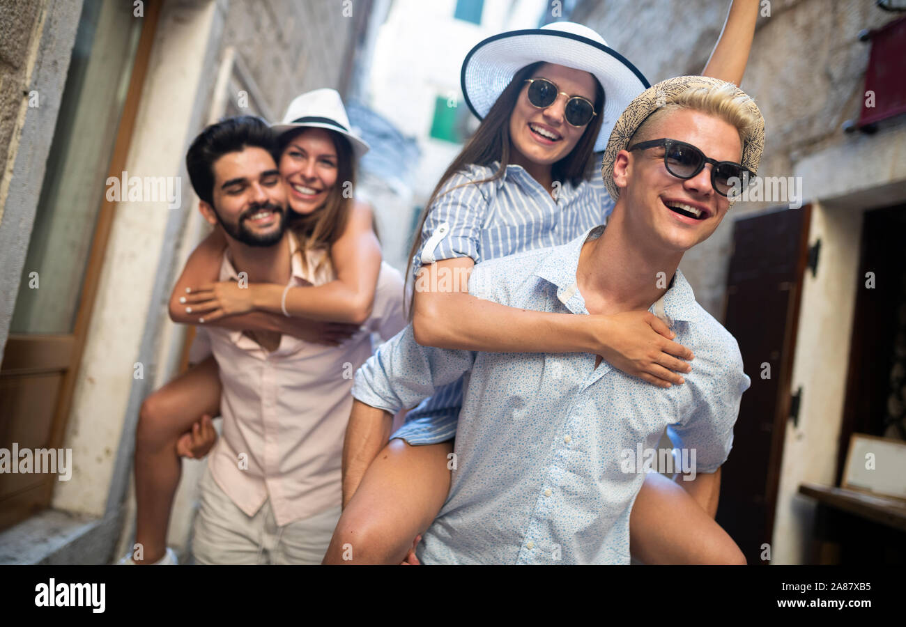 Happy diverse friends together in hi-res stock photography and images ...