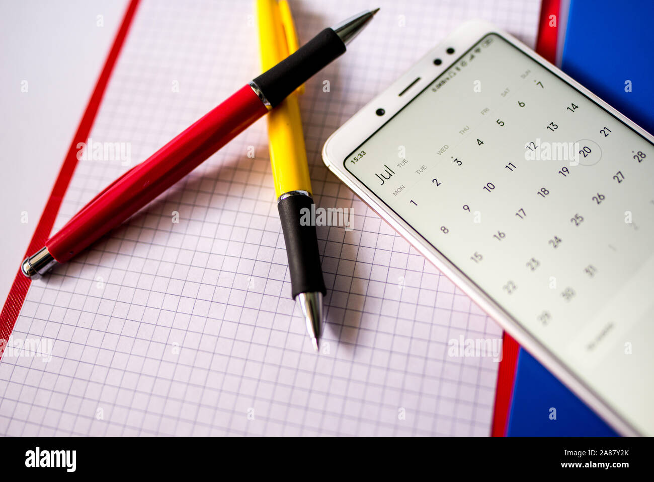 notebook and pen isolated on white background Stock Photo - Alamy
