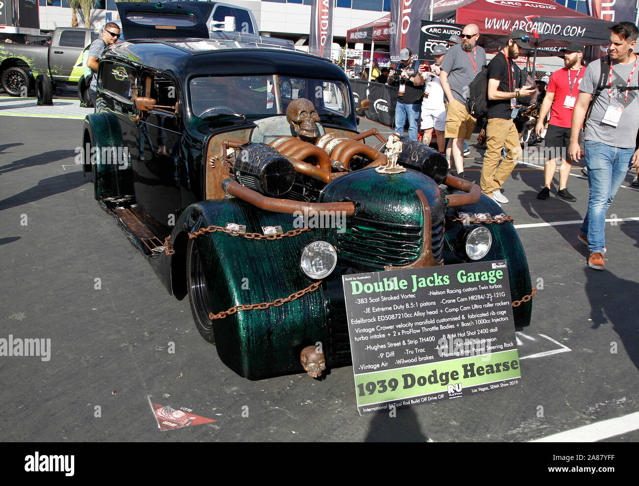 Las Vegas United States 06th Nov 2019 The 1939 Dodge Hearse Built By Australia S Double Jacks Garage On Display During The 2019 Sema Show At The Las Vegas Convention Center In Las