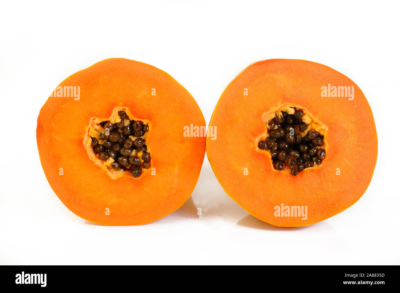 ripe papaya isolated on white background Stock Photo