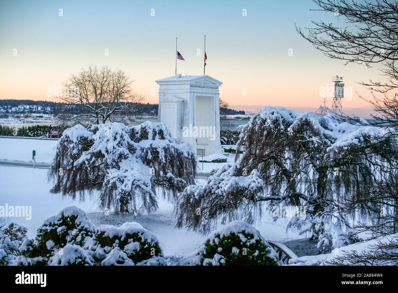 Peace Arch at the Peace Arch Border Crossing at the US/Canada border
