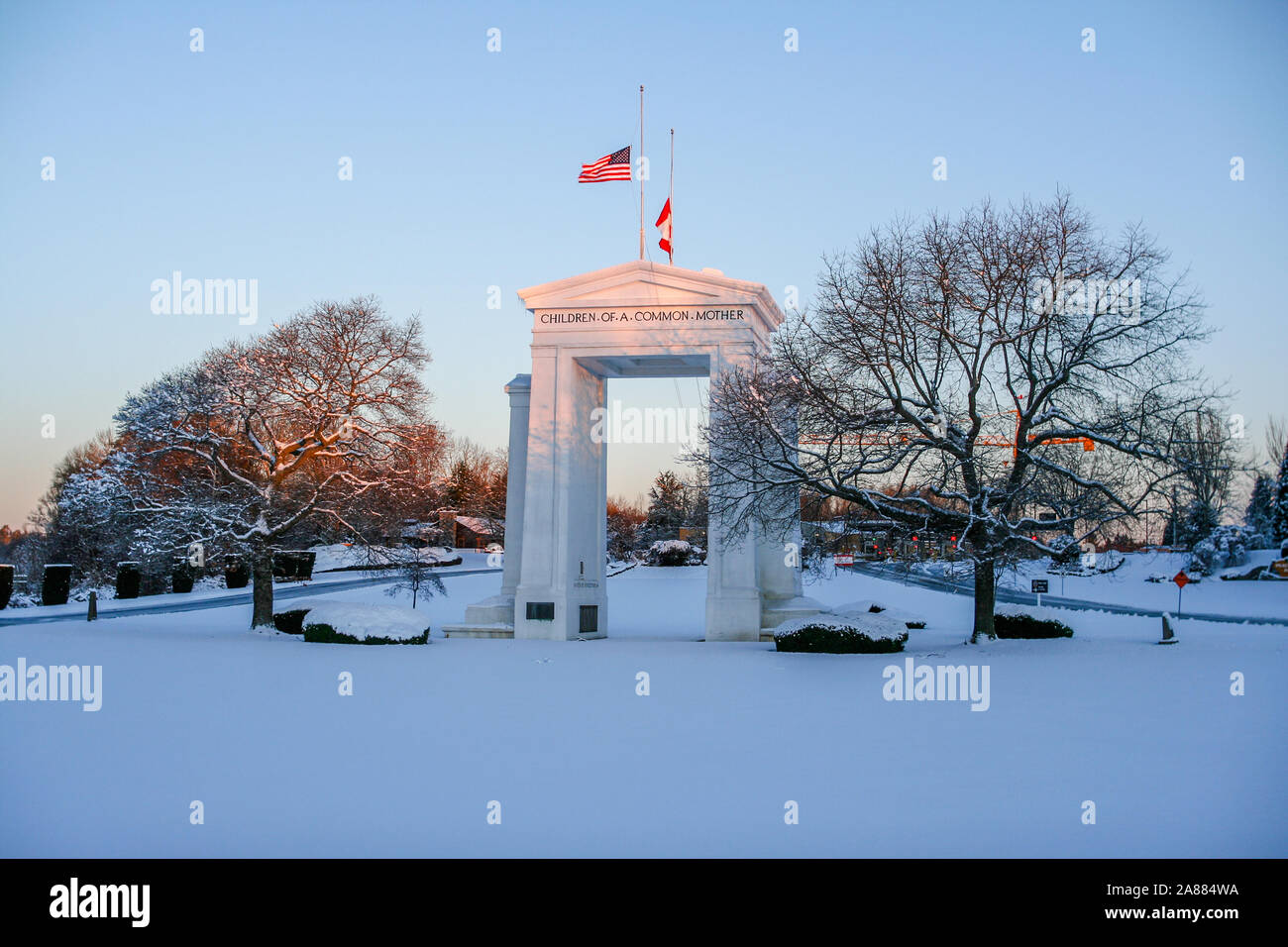 Peace Arch at the Peace Arch Border Crossing at the US/Canada border