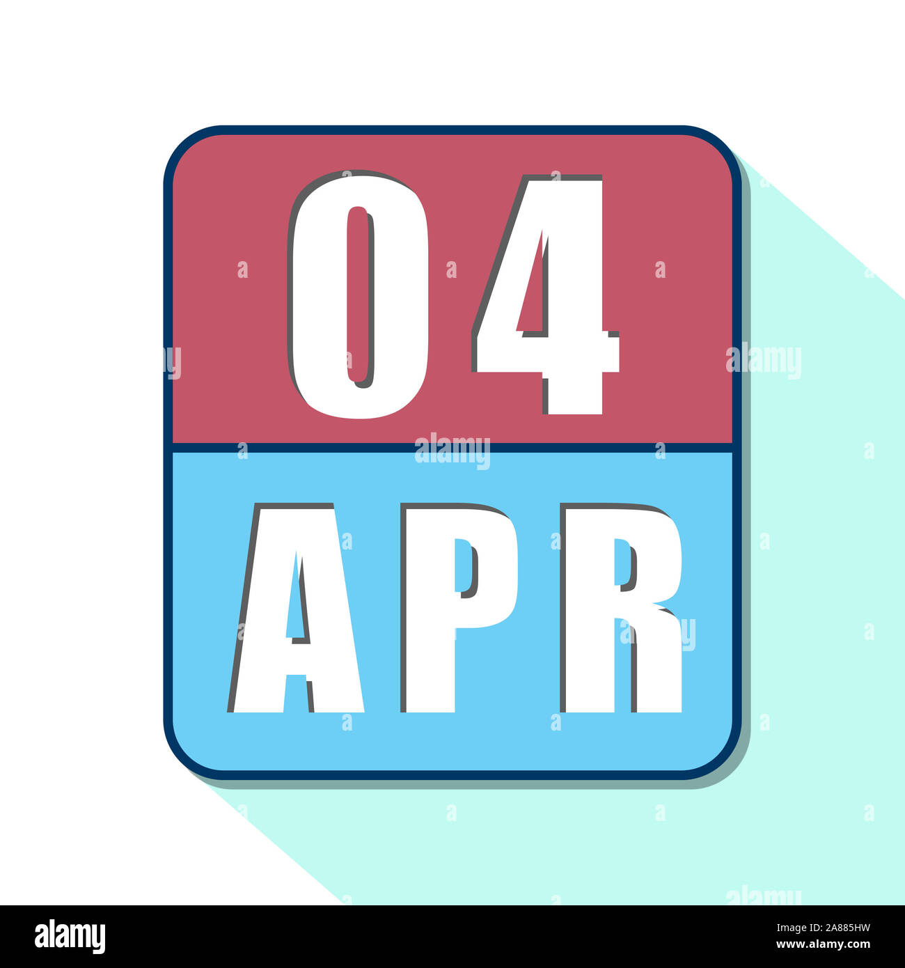 april 4th. Day 4 of month, Simple calendar icon on white background ...
