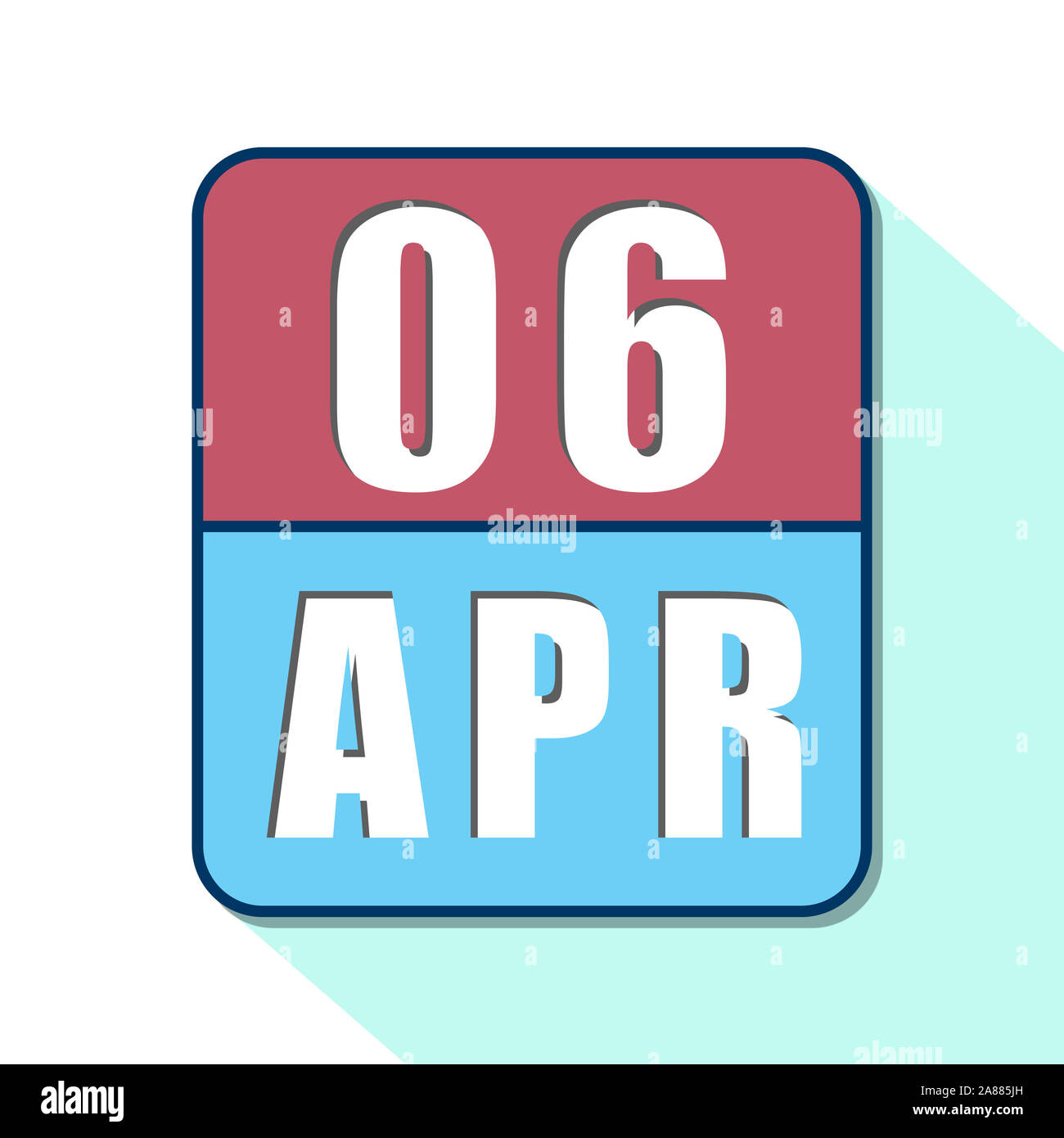 april 6th. Day 6 of month, Simple calendar icon on white background ...