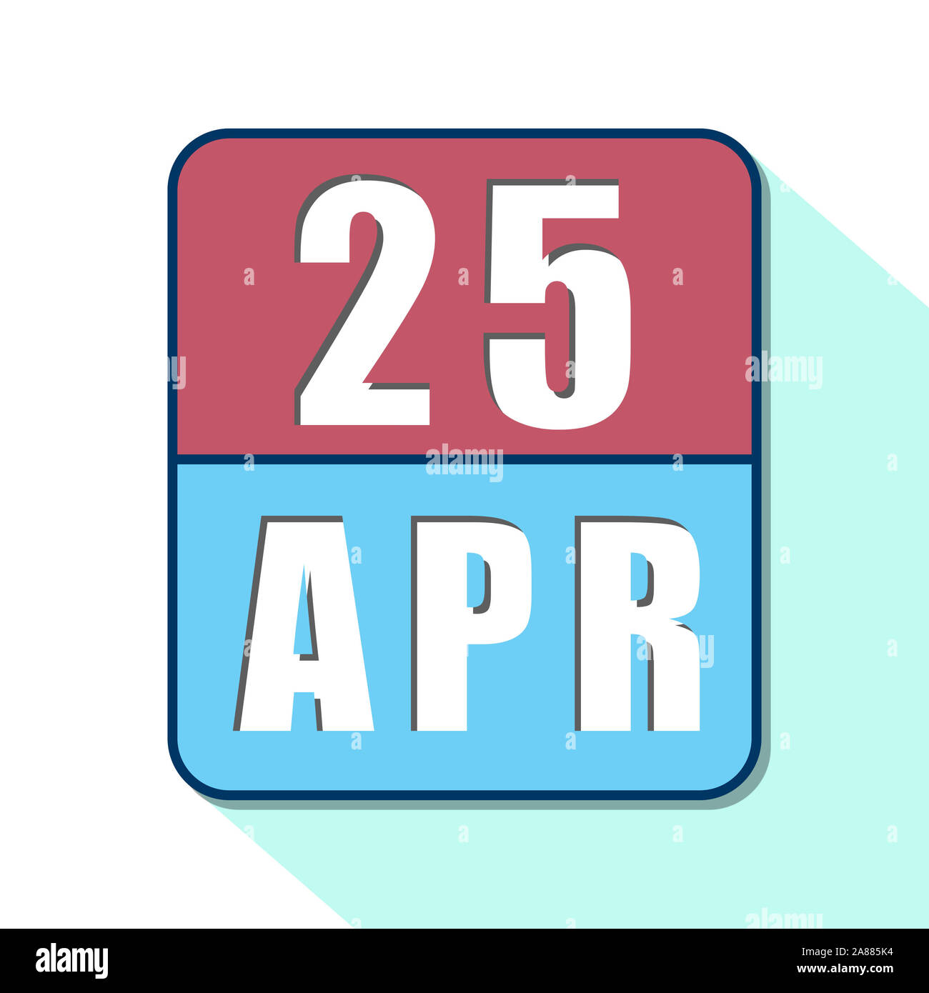 april 25th. Day 25 of month, Simple calendar icon on white background ...