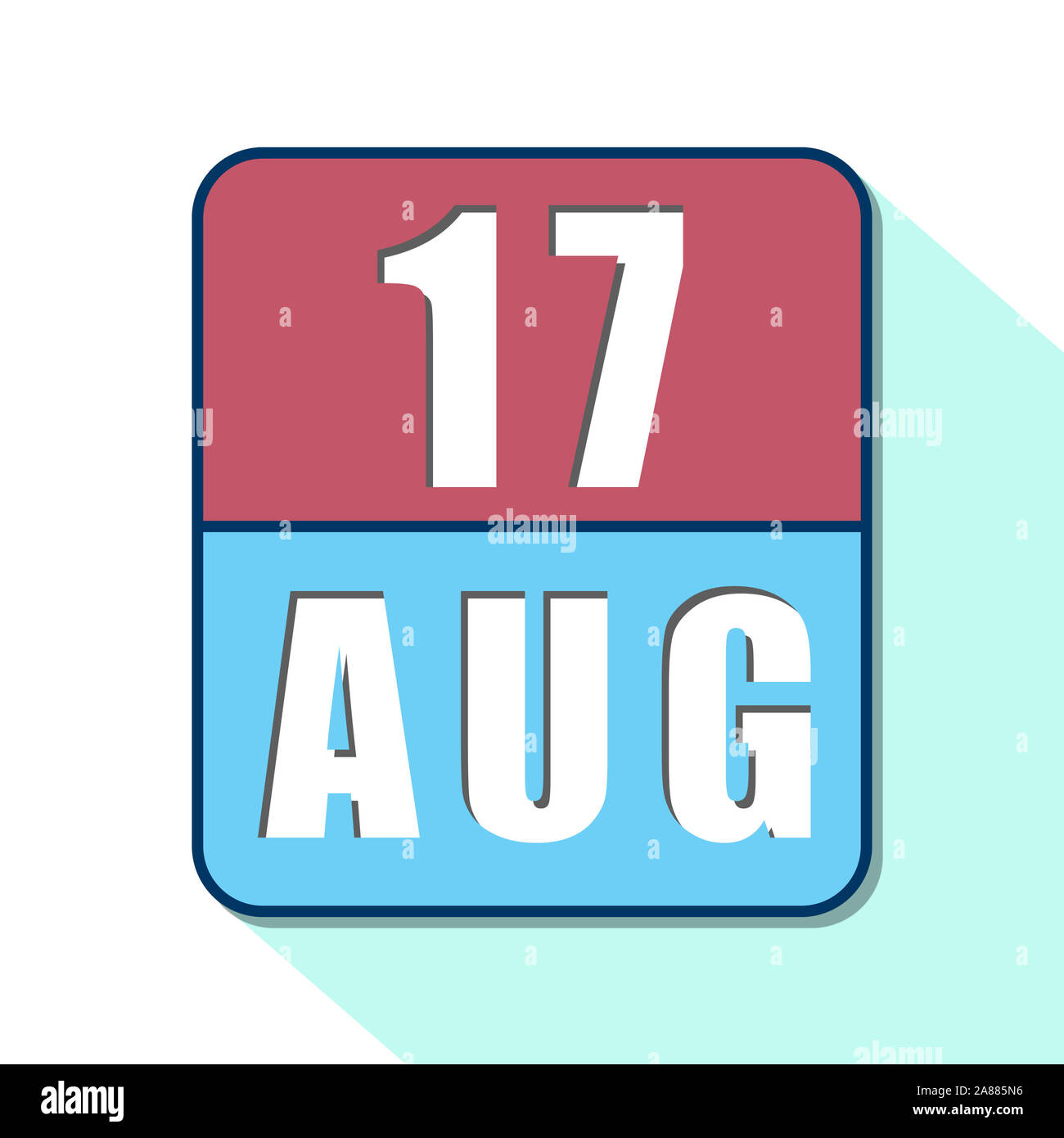 august 17th. Day 17 of month, Simple calendar icon on white background