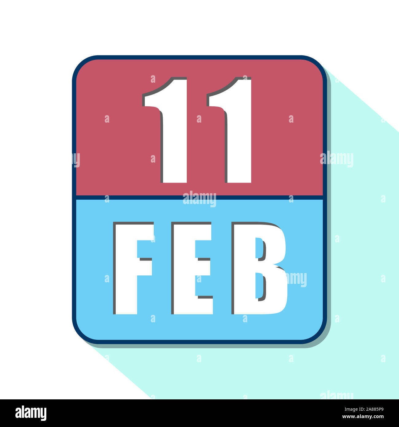 february 11th. Day 11 of month, Simple calendar icon on white background.  Planning. Time management. Set of calendar icons for web design. winter  mont Stock Photo - Alamy
