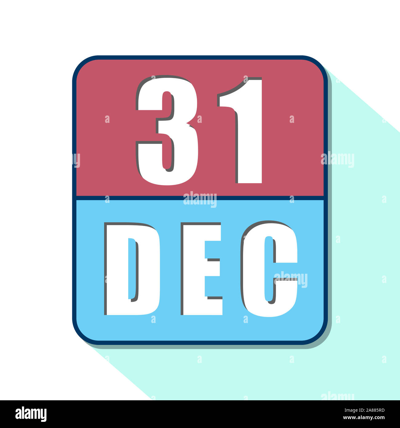 december 31st. Day 31of month, Simple calendar icon on white background