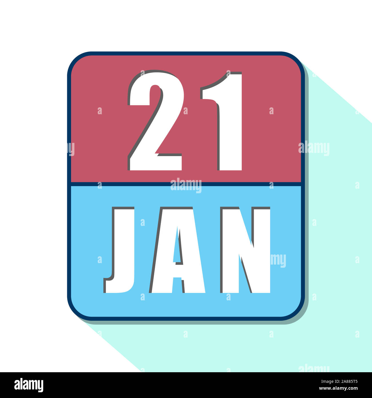 january 21st. Day 20 of month, Simple calendar icon on white background