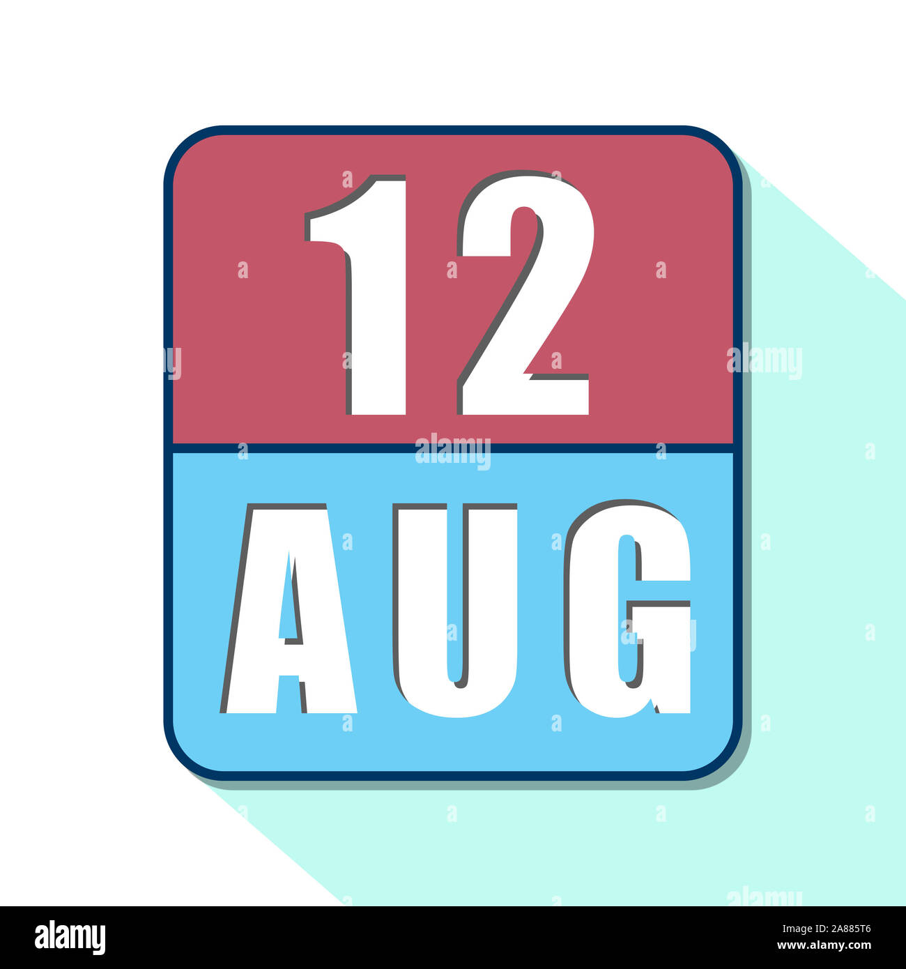 august 12th. Day 12 of month, Simple calendar icon on white background ...