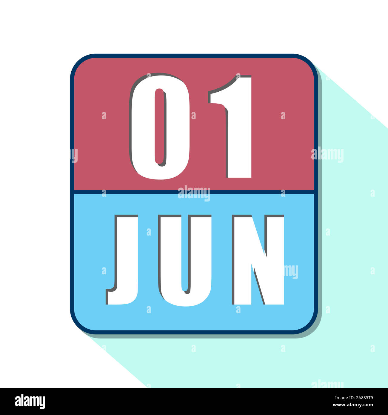june 1st. Day 1 of month, Simple calendar icon on white background ...