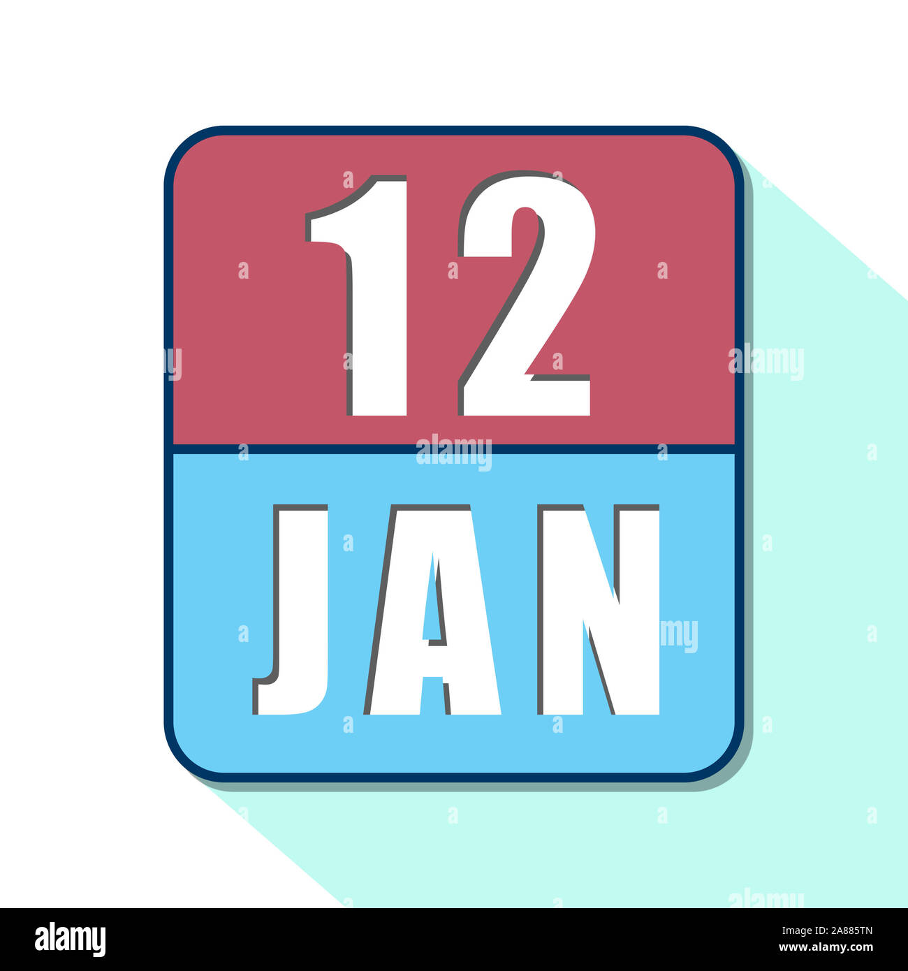 january 12th. Day 12 of month, Simple calendar icon on white background ...