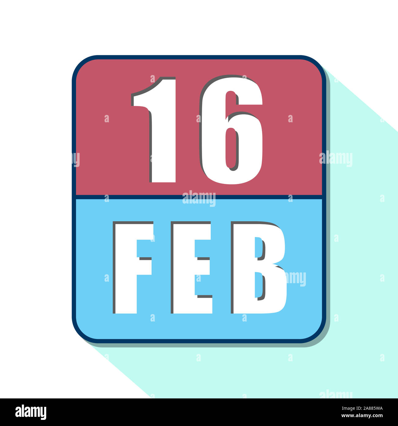 february 16th. Day 16 of month, Simple calendar icon on white ...