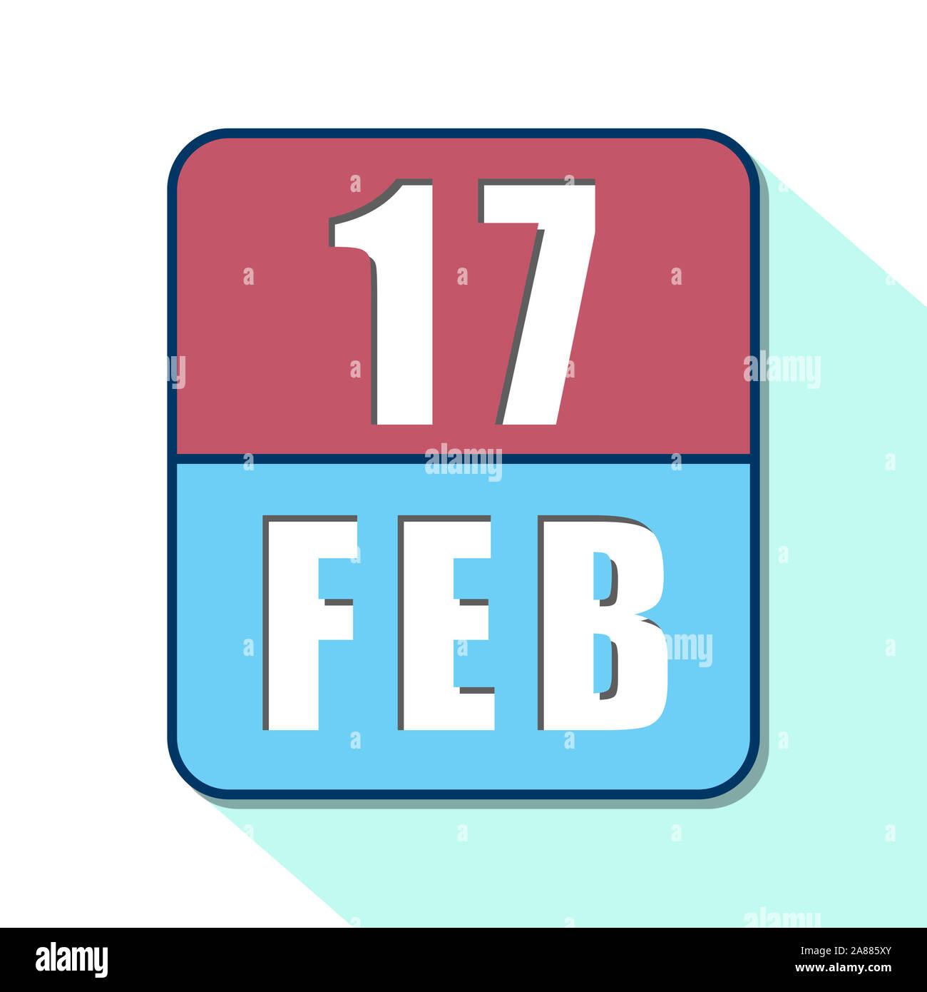 february 17th. Day 17 of month, Simple calendar icon on white background. Planning. Time management. Set of calendar icons for web design. winter mont Stock Photo