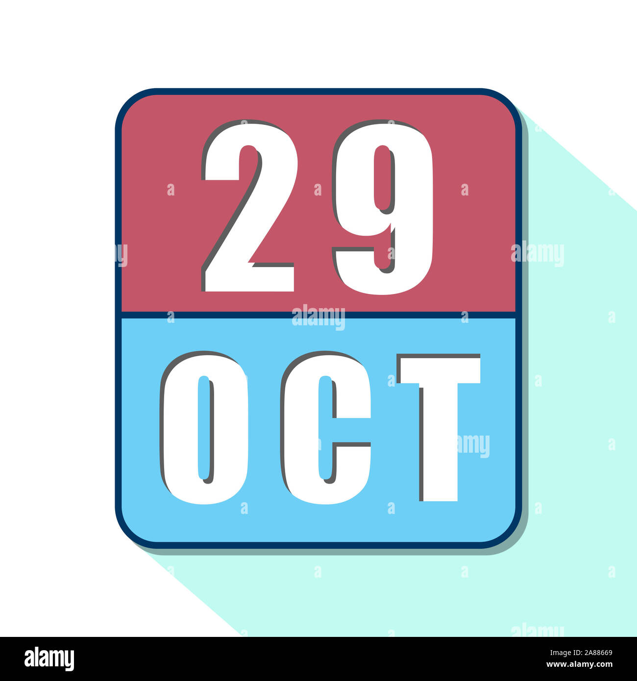 october 29th. Day 29 of month, Simple calendar icon on white background ...