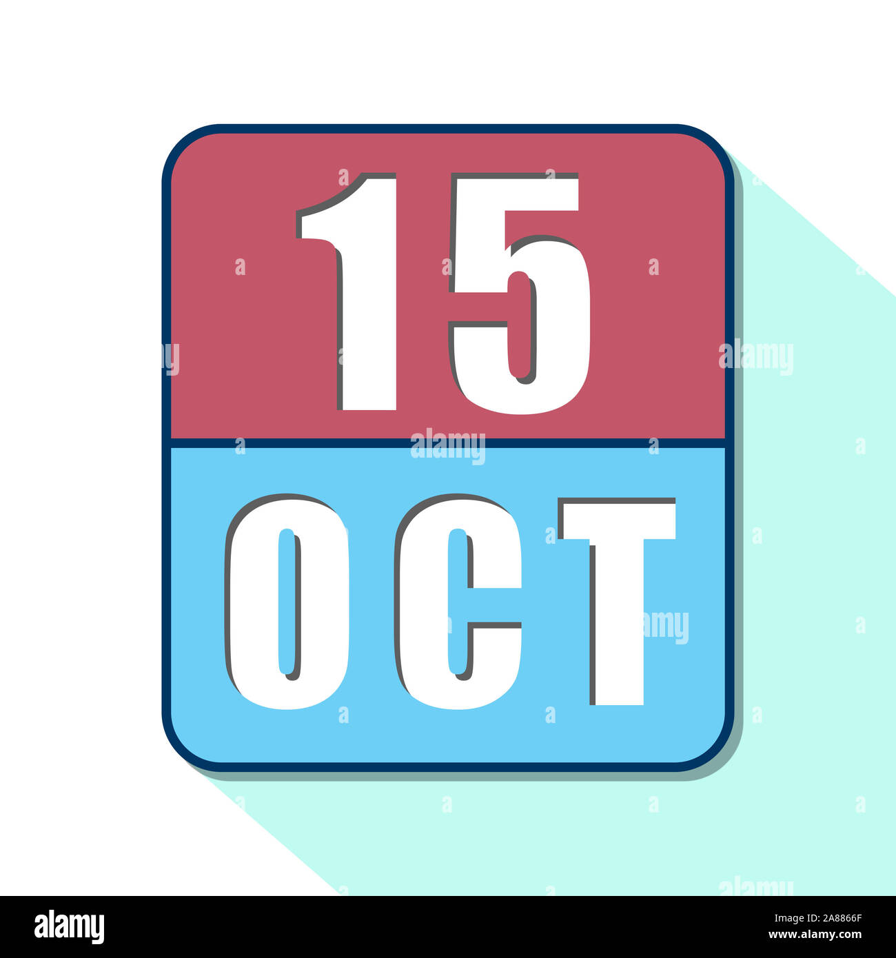 october 15th. Day 15 of month, Simple calendar icon on white background ...