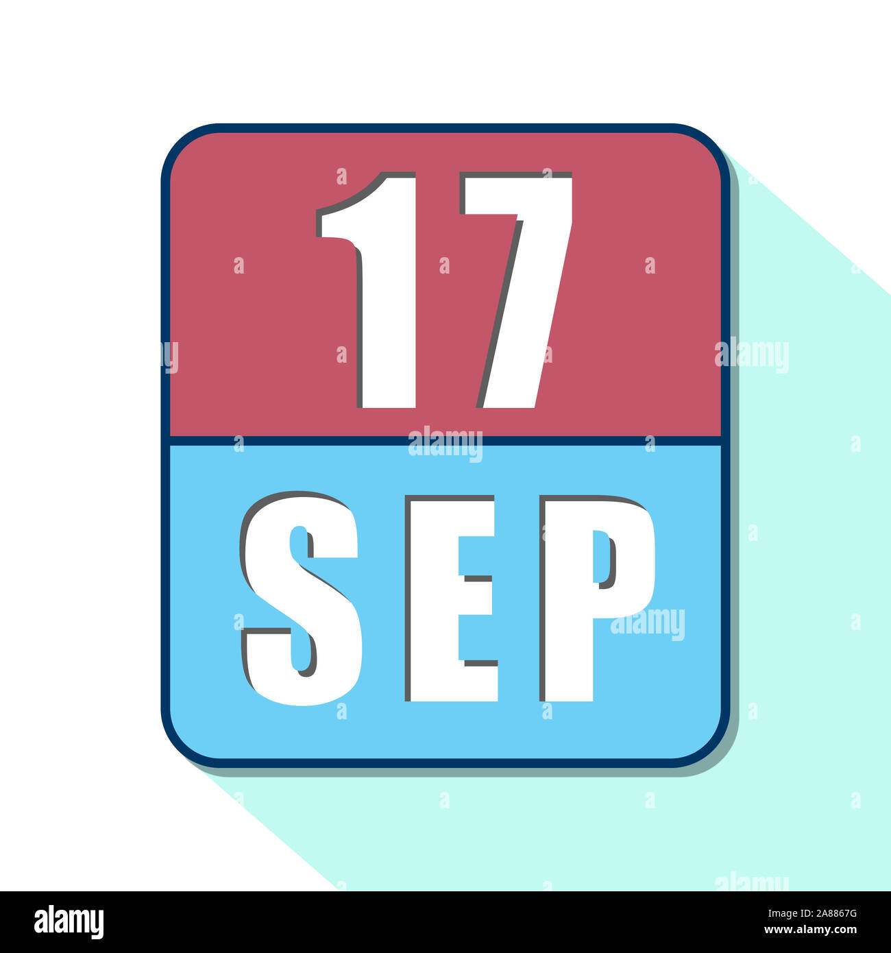 september 17th. Day 17 of month, Simple calendar icon on white