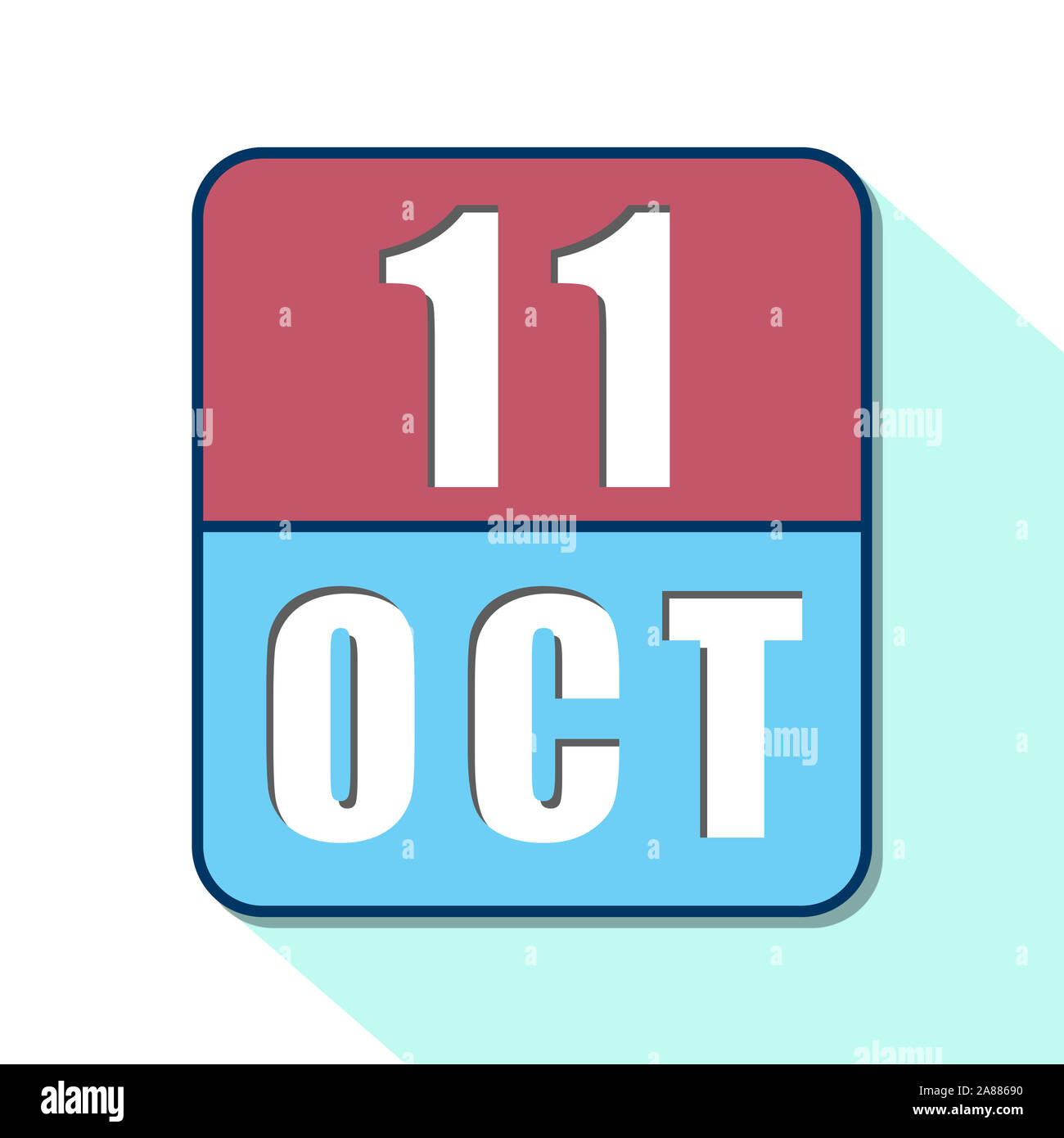 october 11th. Day 11 of month, Simple calendar icon on white background ...